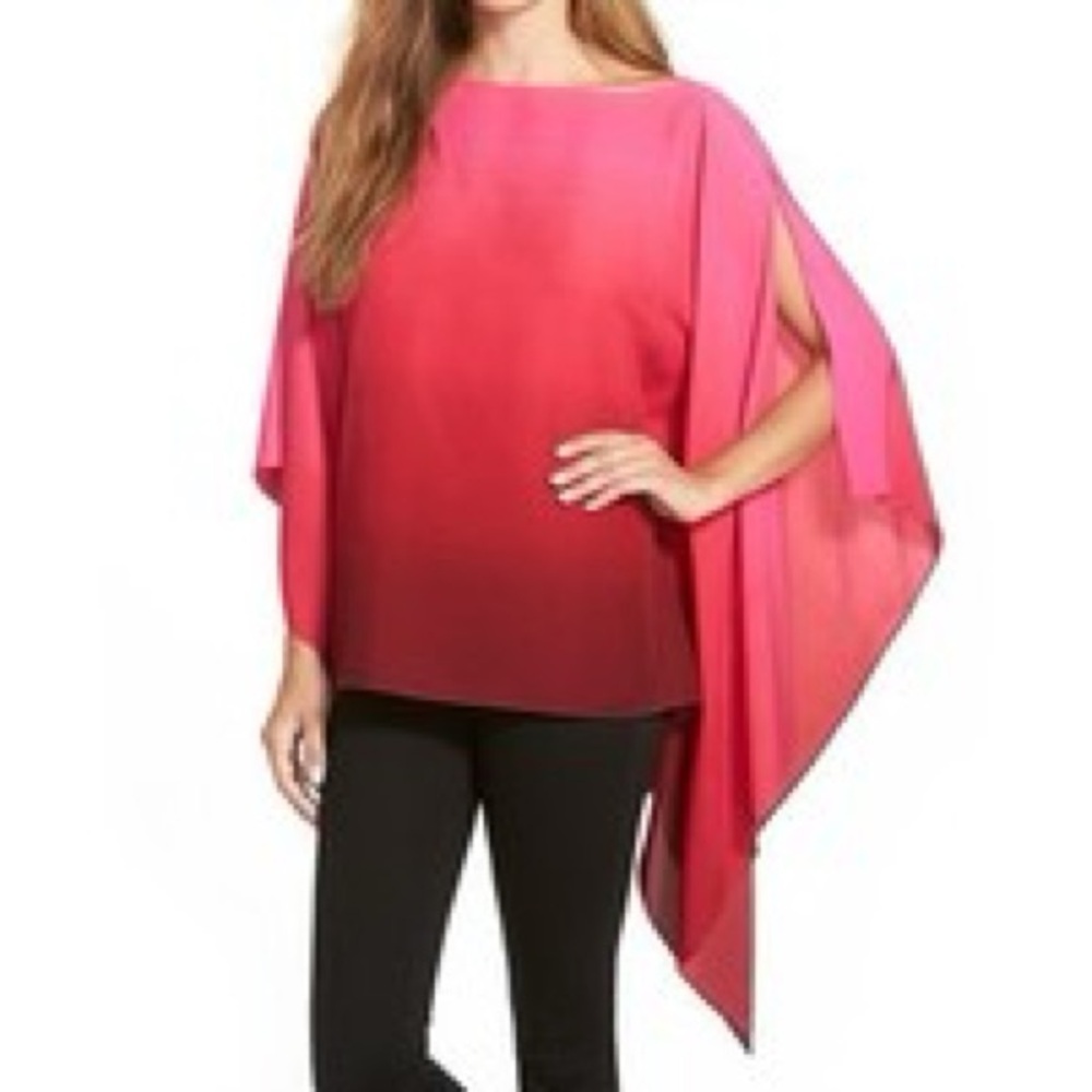 Vince Camuto Pink Ombré Poncho Top, size S